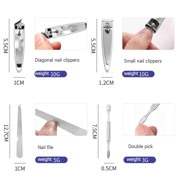 [Hàng mới về] 7 Dụng cụ làm móng tay chất liệu hợp kim nhôm