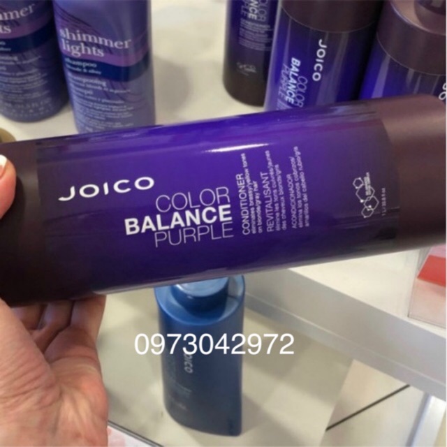 Dầu xả Joico cân bổ sung sắc tố tím và khử ánh vàng cho tóc nhuộm Tone lạnh Balance Purple Conditioner 300ml