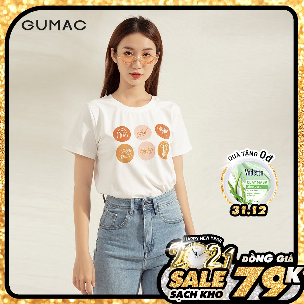 Áo thun nữ in hình tròn ATA1188 GUMAC | BigBuy360 - bigbuy360.vn