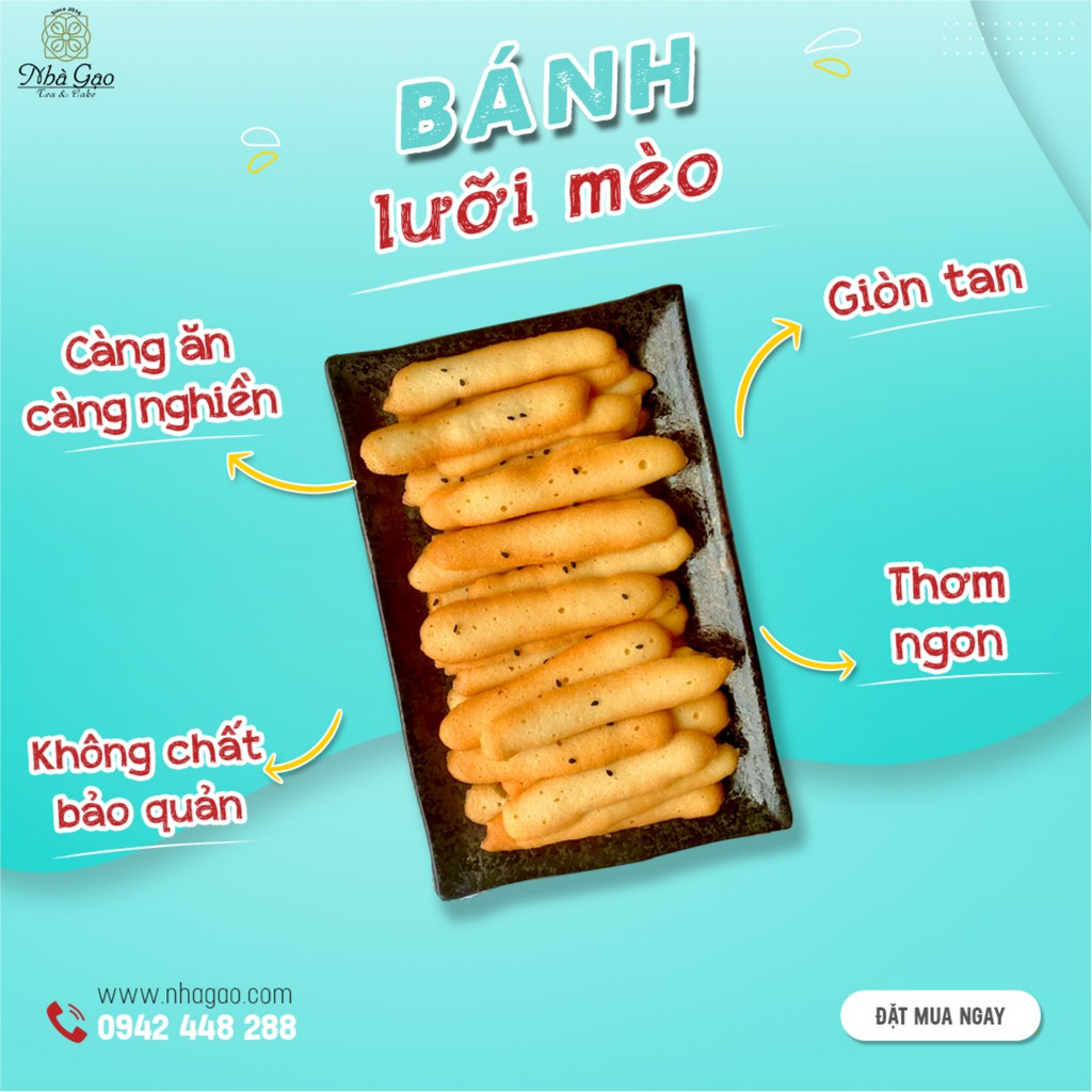 Bánh lưỡi mèo Nhà Gạo siêu thơm ngon