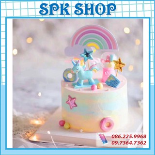 Ngựa Uni Bập Bênh- Trang trí bánh sinh nhât bánh kem - SPK Shop