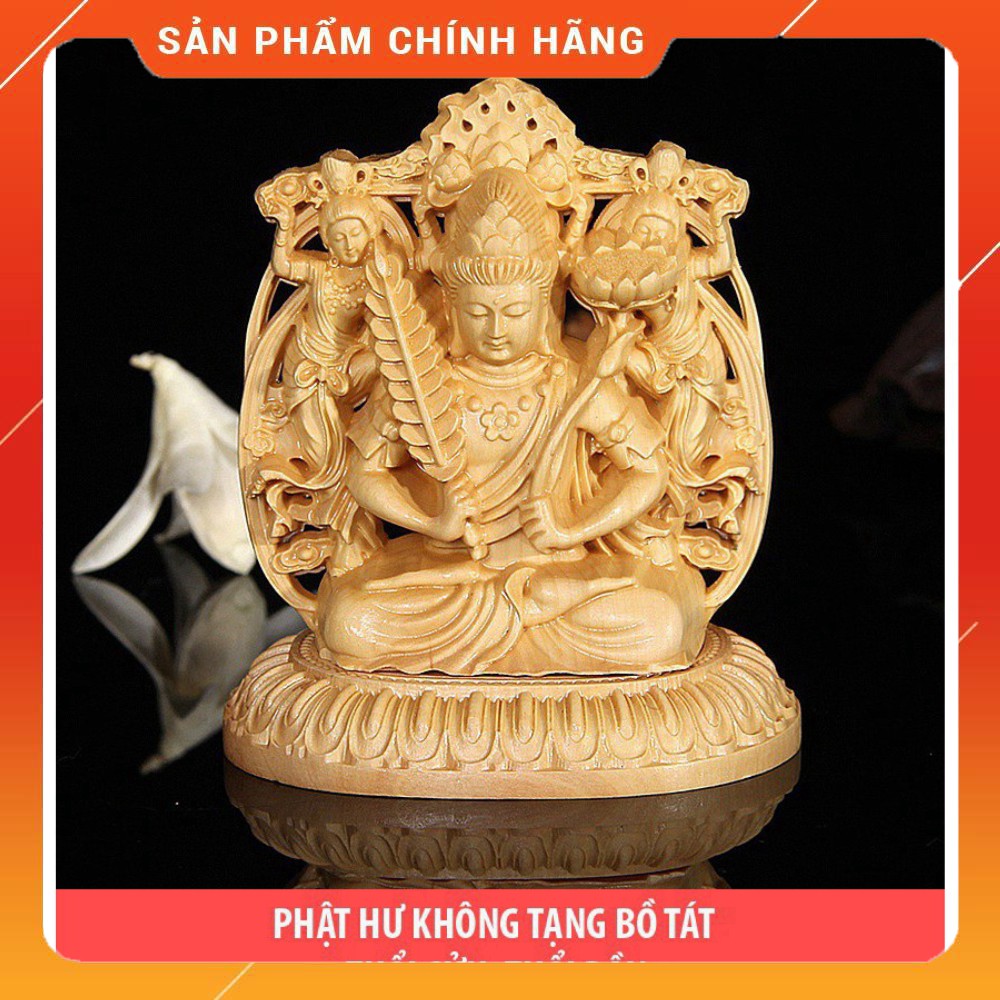 Tượng phật gỗ hoàng dương hư không tạng bồ tát-tuổi Sửu, Dần