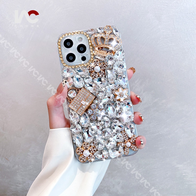 Ốp Điện Thoại Họa Tiết Kim Cương 3d Cho iphone 15pro max 14 promax 14 plus 12 13 pro max 11