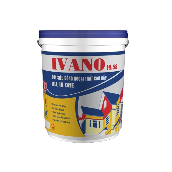 IVANO ALL IN ONE Sơn Siêu Bóng NANO Ngoại Thất Cao Cấp 18L