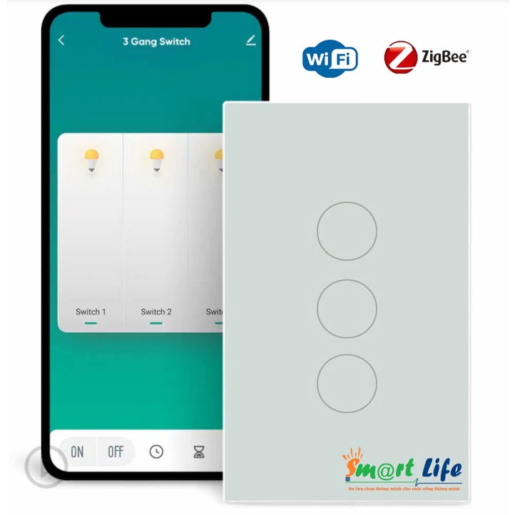 Công tắc cảm ứng thông minh cao cấp Tuya Smart Life kết nối Wifi/Zigbee