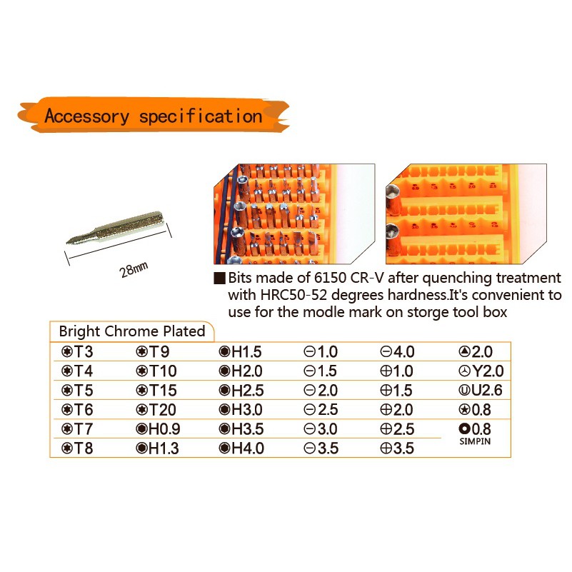 Bộ Tua Vít Đa Năng 54 chi tiết Jakemy JM-8150 (Cam) - Hàng Chính Hãng - Nguyên Seal {SIÊU SALE}