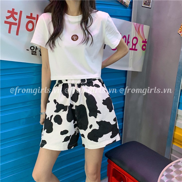 Quần short bò sữa, quần đùi cạp chun rút dây có túi ulzzang Hàn Quốc - QS01 | BigBuy360 - bigbuy360.vn