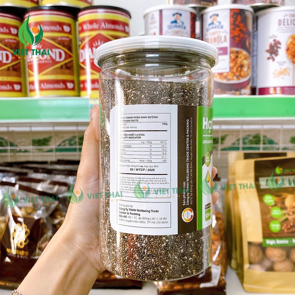 Hạt chia đen [ CHẤT LƯỢNG ] Hạt chia Bolivia hữu cơ ( Hộp 500gr )