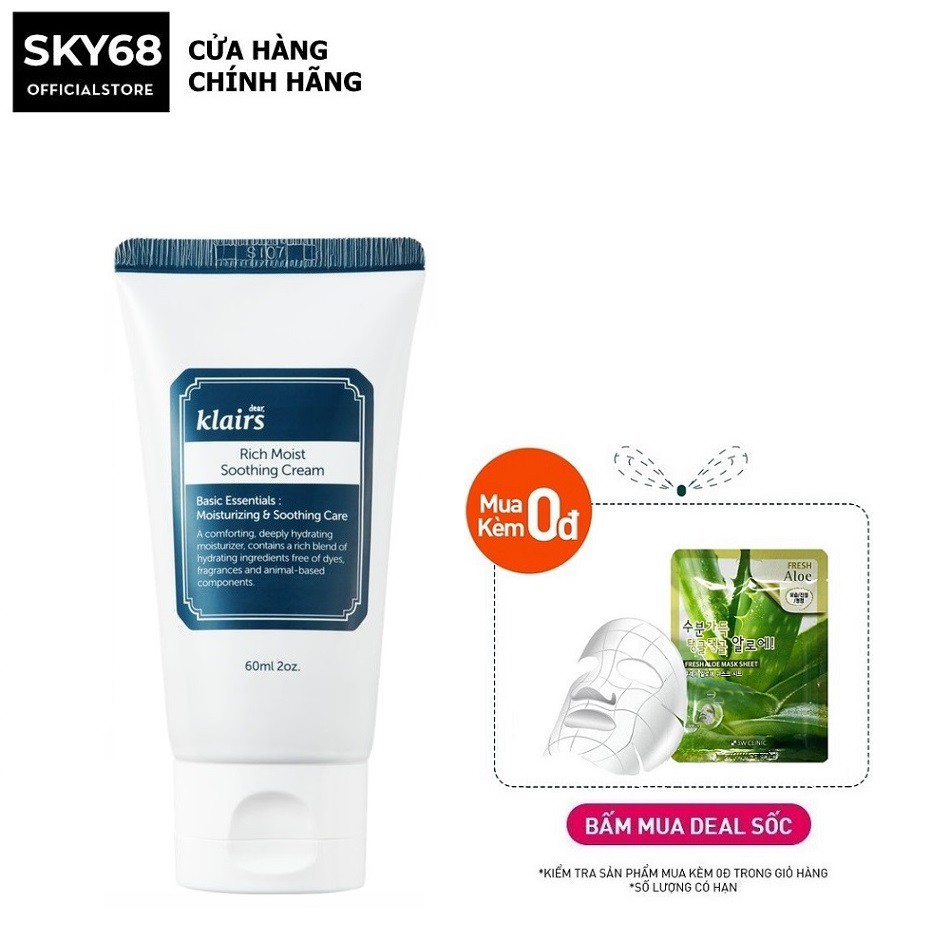 Kem Dưỡng Ẩm Sâu Cho Da Khô Klairs Rich Moist Soothing Cream (20ml/60ml/80ml) | BigBuy360 - bigbuy360.vn