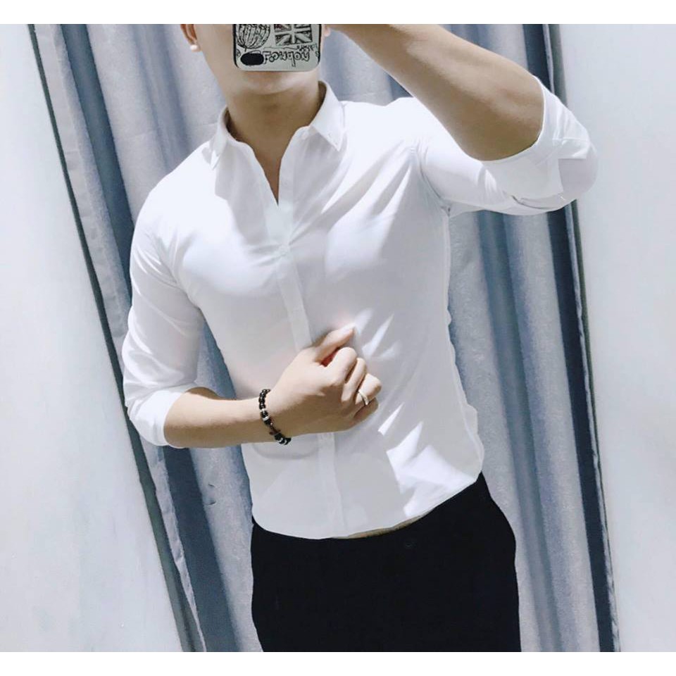 Áo Sơ Mi Trắng Chất Lụa Mịn Dáng Ôm Công Sở | BigBuy360 - bigbuy360.vn