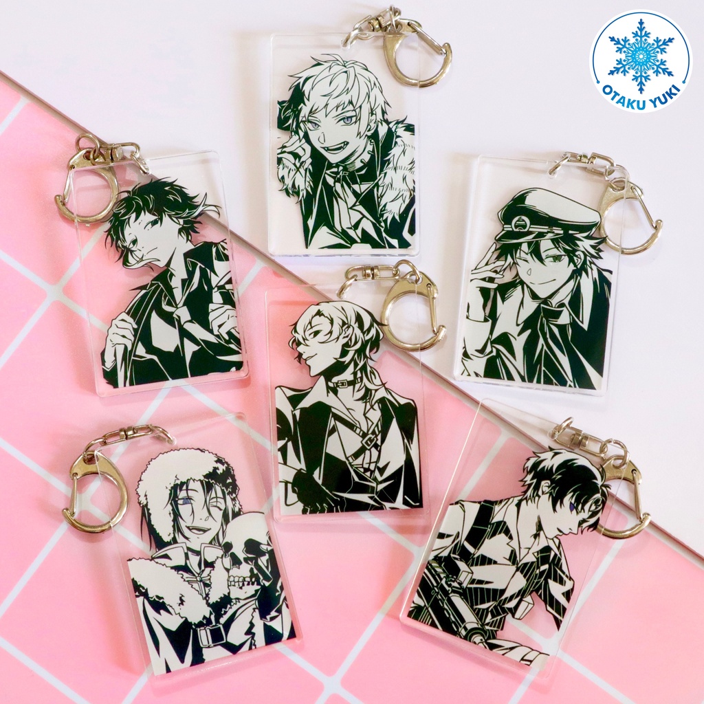 Móc Khóa Acrylic Anime Bungou Stray Dogs Trắng Đen