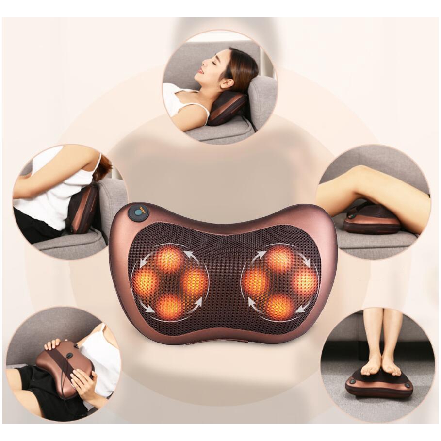 Gối massage hồng ngoại 8 bi Massage Pillow - Tặng thêm gói bảo hành 3 tháng cho sản phẩm