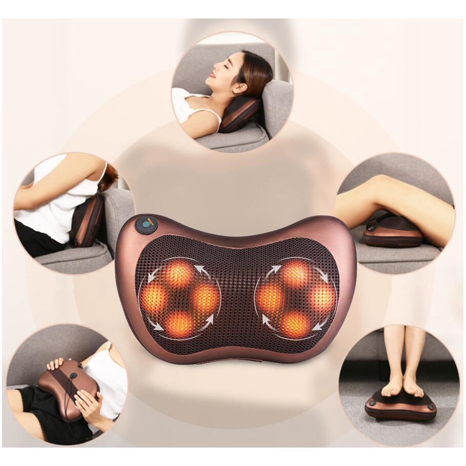 Gối massage hồng ngoại 8 bi Massage Pillow Nhật Bản- loại tốt 2 chiều