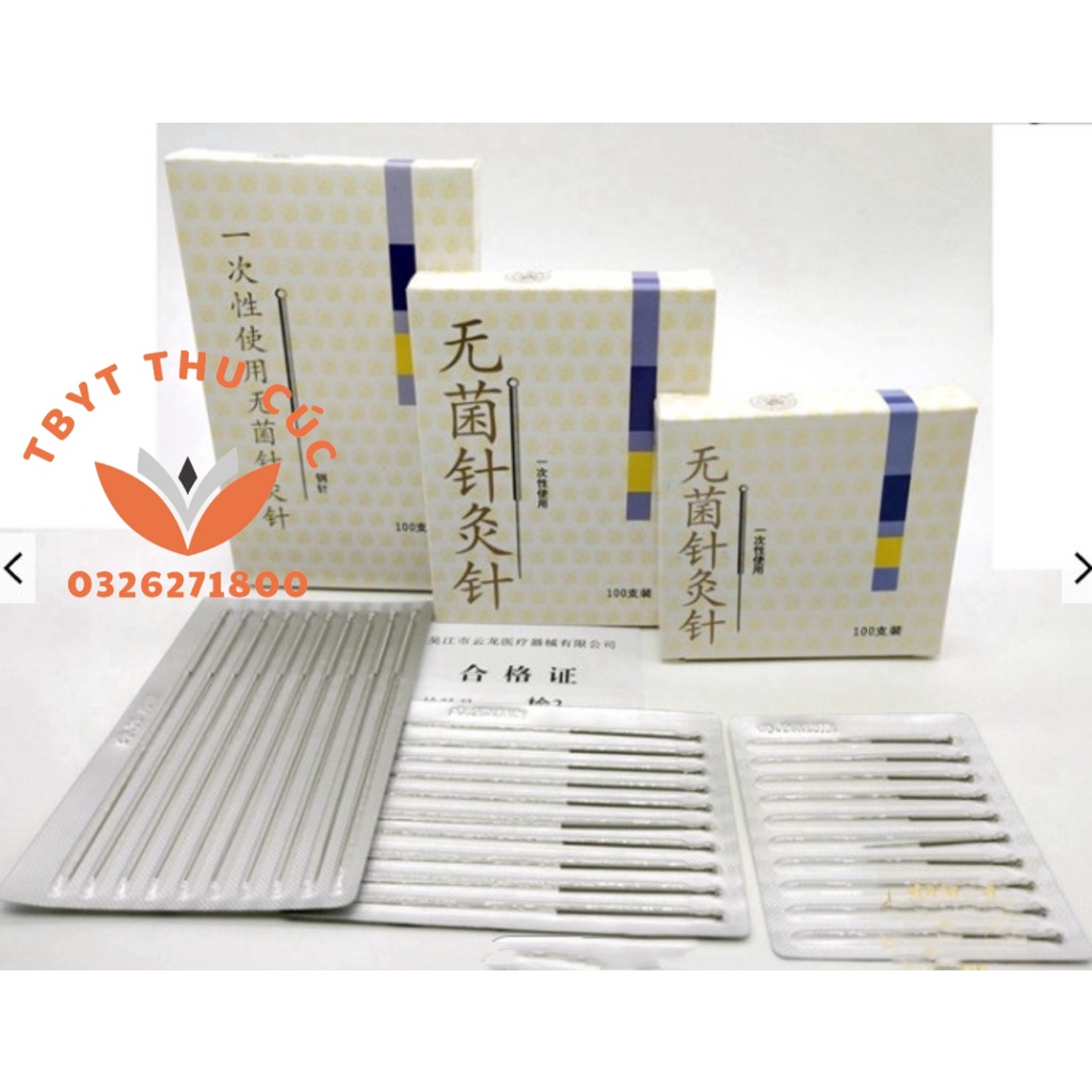 Kim châm cứu Vân Long -Kim châm cứu vô trùng dạng vỉ-DATE MỚI NHẤT-Đầy đủ kích thước