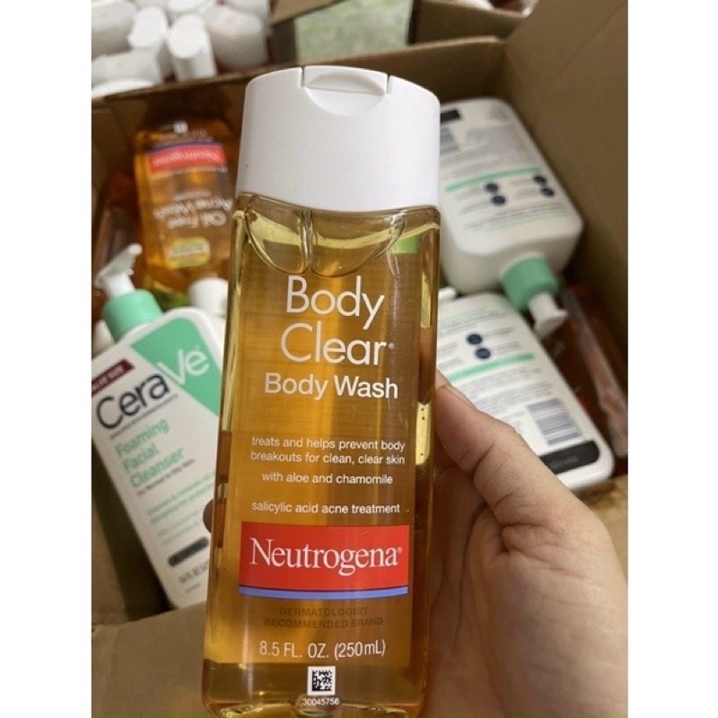 Sữa tắm và tẩy da chết neutrogena body clear body wash & body Scrub & pink grapefruit 250ml