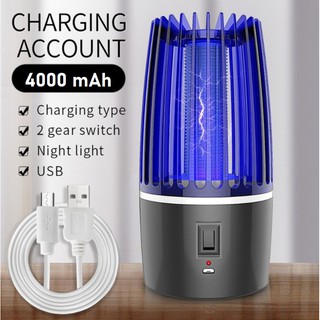 Mấy bắt muỗi, máy diệt muỗi, đèn bắt muỗi kiêm đèn ngủ tích điện pin 4000mah cắm trại, trong phòng