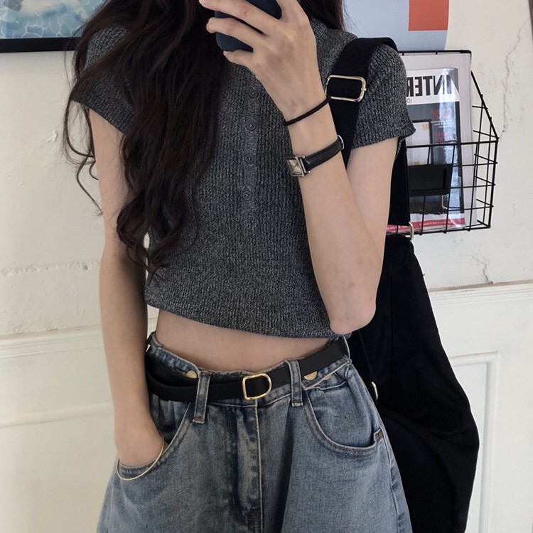 Áo croptop montagut co dãn Ulzzang Hàn Quốc order [Yannie]