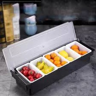 Khay đựng thạch, topping 5 ngăn có nắ Pb481