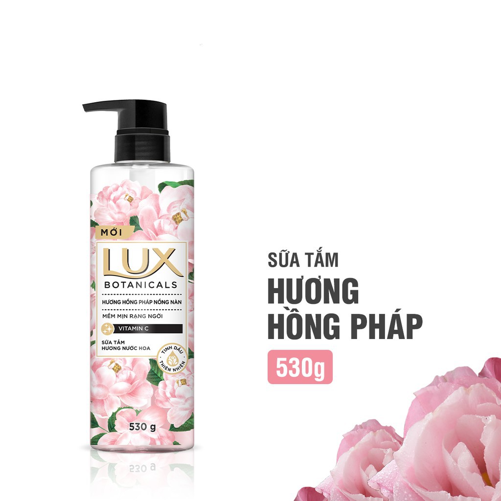 Sữa Tắm Lux Botanicals Cao Cấp Hương Hồng Pháp Nồng Nàn (Hồng) 530g