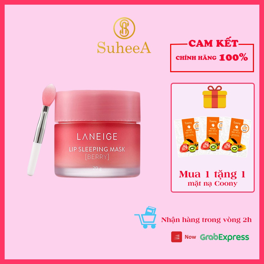 Mặt nạ ngủ môi Laneige Lip Sleeping Mask Berry giúp hồng hào và căng bóng 20g