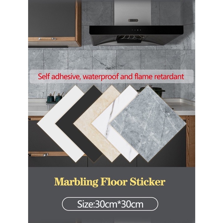 Miếng Dán Sàn Nhà Bằng PVC Họa Tiết Vân Đá Chống Thấm Nước Tiện Dụng Cho Nhà Tắm/ Nhà Bếp