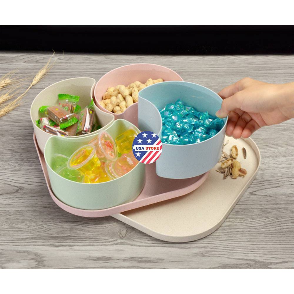Khay Bánh Kẹo 4 Ngăn Size 24.5 cm