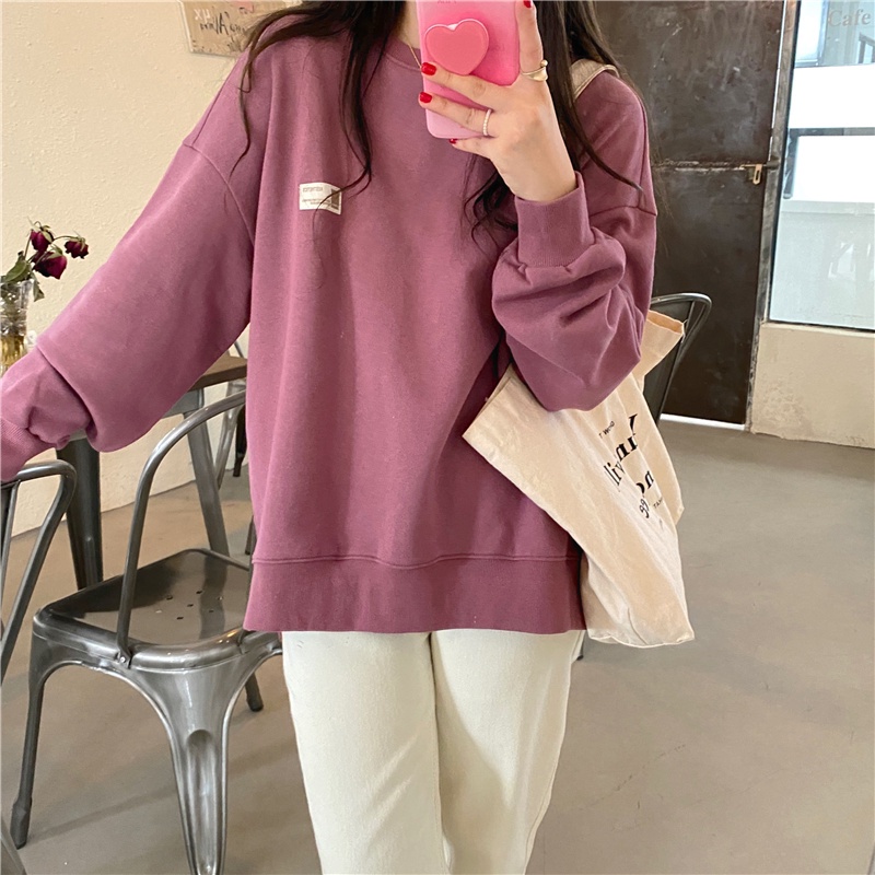 Xiaozhainv Áo Sweatshirt Nữ Cổ Tròn Dáng Rộng Đơn Giản Thời Trang Phong Cách Hàn Quốc Có 5 Màu Tùy Chọn | BigBuy360 - bigbuy360.vn