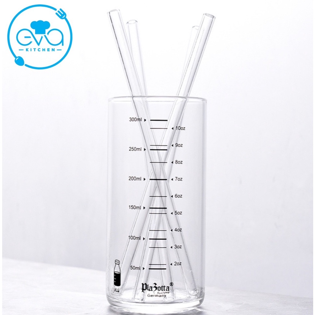 Ống Hút Thuỷ Tinh Trắng Trong Suốt Dáng Thẳng Glass Drinking Straws 18 Cm M3504