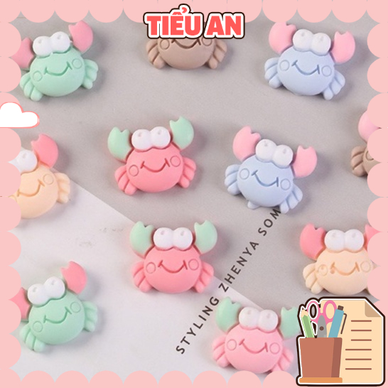 Charm (C230) slime/ Dụng Cụ Trang trí [Ko Keo &amp; Nút] Hình Bé Cua Biển Xinh Xắn (1.5x1.75cm)