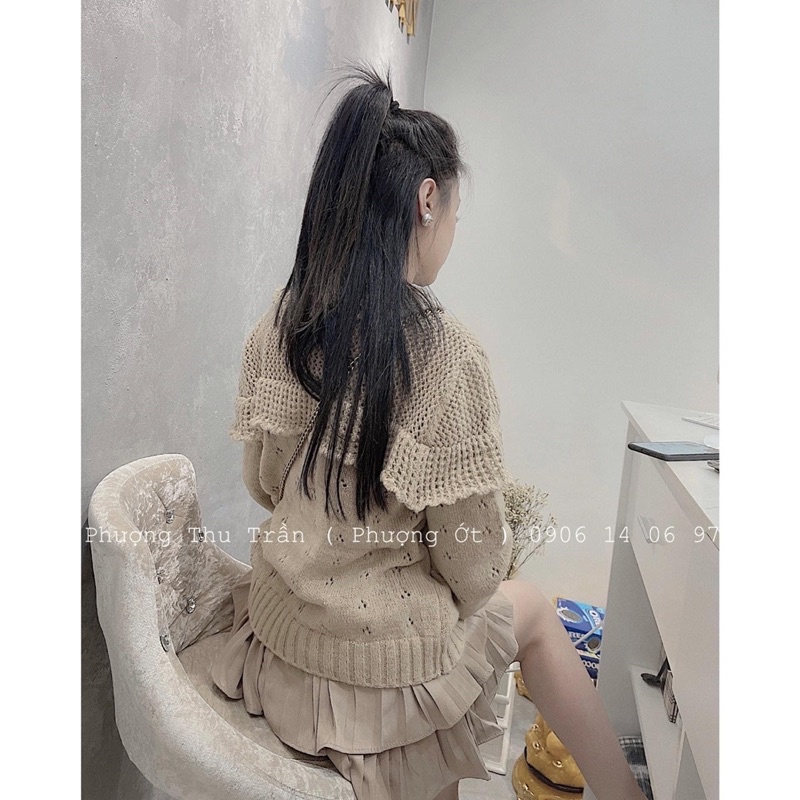 BÁN SỈ ÁO LEN BÈO VIỀN CÚC NGỌC MÀU BE - XANH CHO NỮ | BigBuy360 - bigbuy360.vn