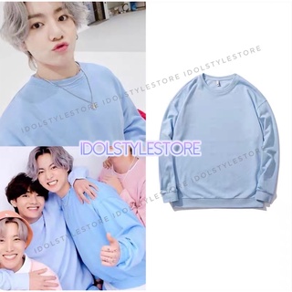 (Quà tặng kèm card BTS) áo nỉ xanh như Jungkook BTS