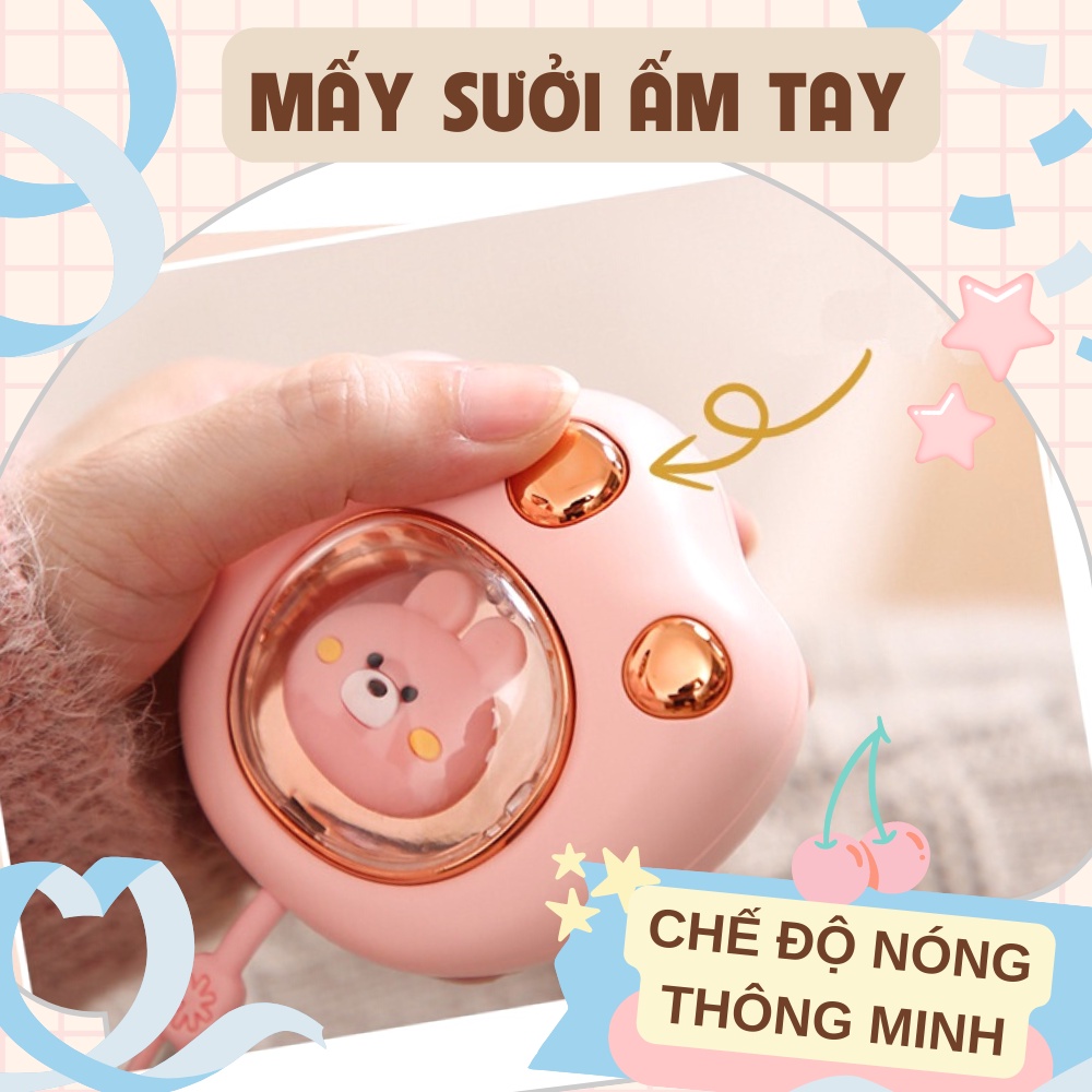 Máy Sưởi Ấm Mini Hình Bàn Chân Mèo, Máy Sưởi Cầm Tay Tích Điện Nhỏ Gọn, Tiện Dụng, Thông Minh Đa Chức Năng Loại 24000mah