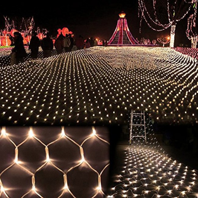Đèn Rèm Lưới Mắt Cáo, Đèn LED Trang Trí Lễ Tết, Tiệc Giánh Sinh - Nhiều Chế Độ Nháy 3x2m