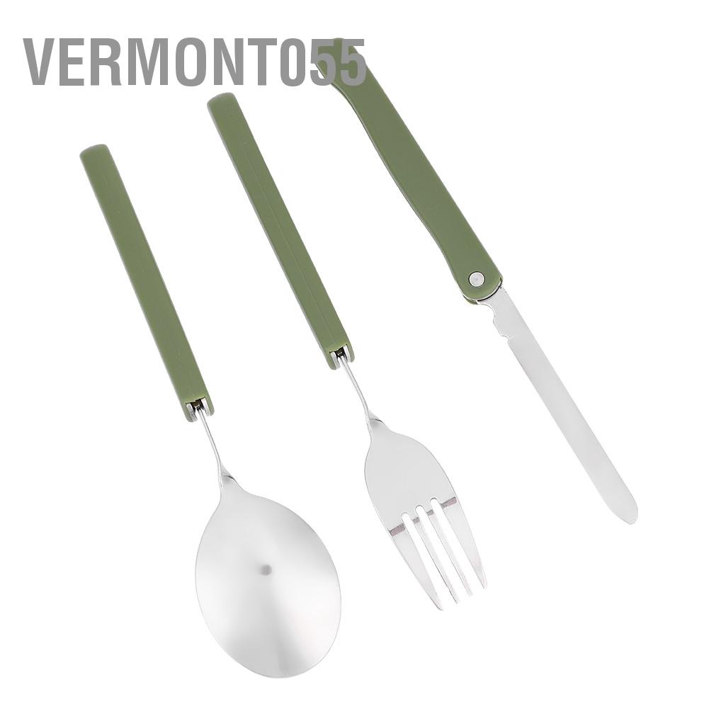 Có thể bán buôn Set dụng cụ bàn ăn dao muỗng nĩa thép không gỉ gấp lại được dành cho cắm trại du lịch dã ngoại ngoài trời Hàng giao ngay