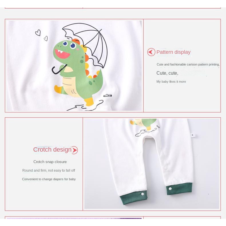 Bộ áo liền quần cotton dài tay có in hình vịt Donald hoạt hình cho bé trai và bé gái sơ sinh