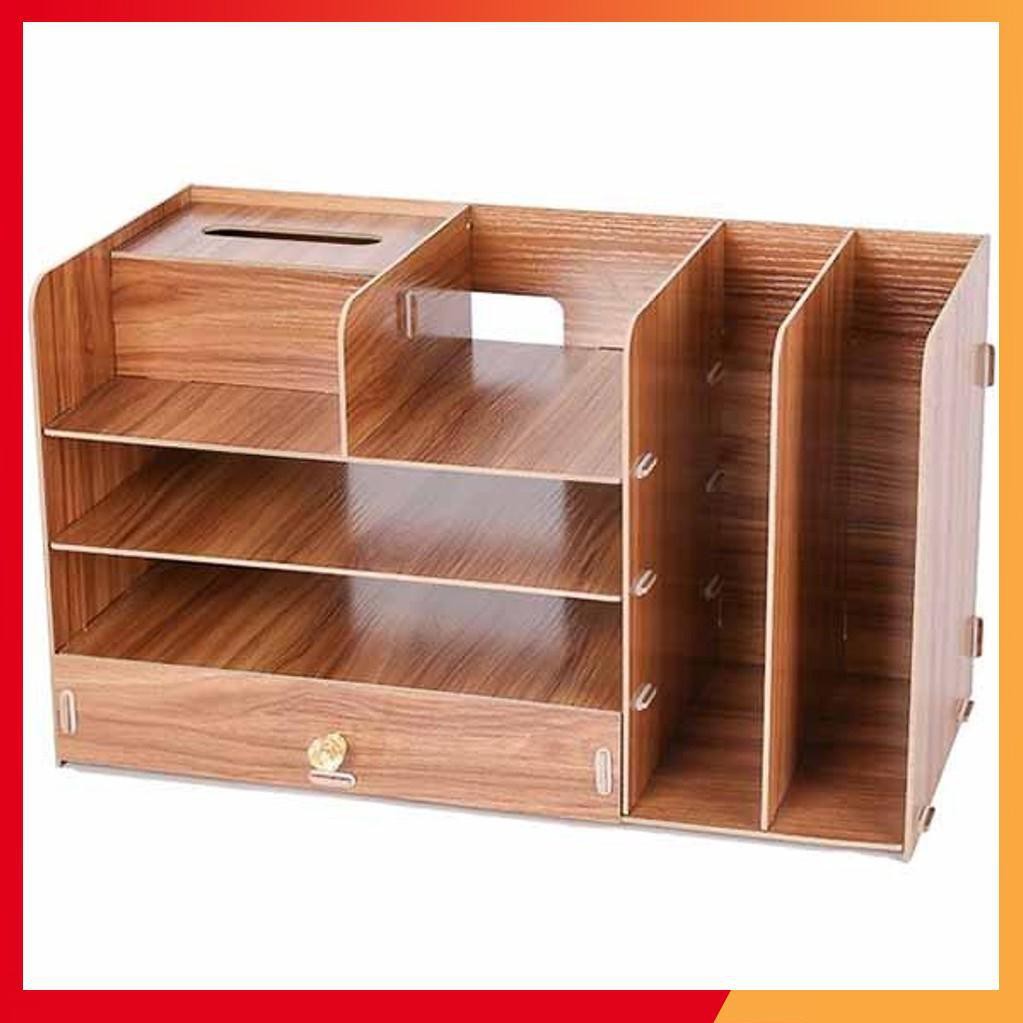 Kệ Giá gỗ để sách tài liệu để bàn mini trong văn phòng nhiều mầu sắc cho bạn lựa chọn Kiểu hình chữ nhật có nhiều ngăn
