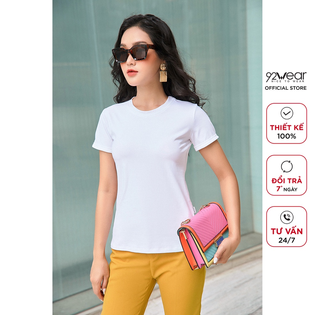 Áo thun cotton nữ 92WAR áo phông chất mát cổ tròn form đẹp ATA1151 | BigBuy360 - bigbuy360.vn