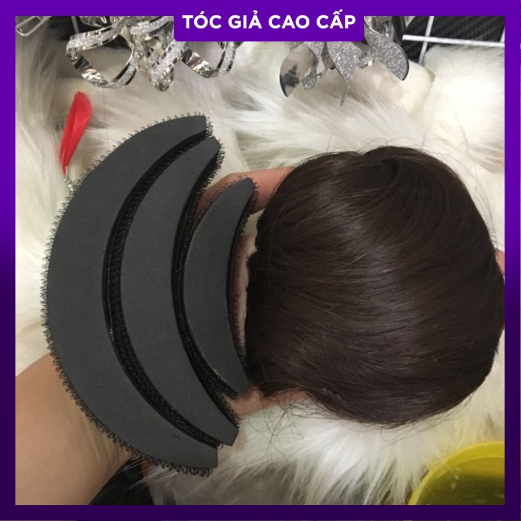 Compo tóc búi phồng kèm sét độn phồng mái