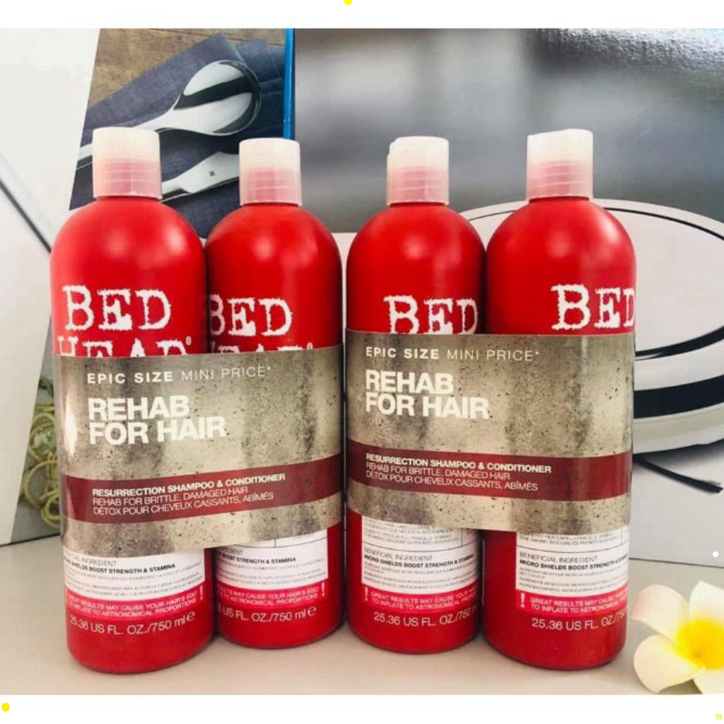 [cặp gội xả] dầu gội tigi đỏ bed head dành cho tóc hư tổn, làm thơm tóc, mang lại sự mượt mà, cặp dầu phục hồi tóc xơ