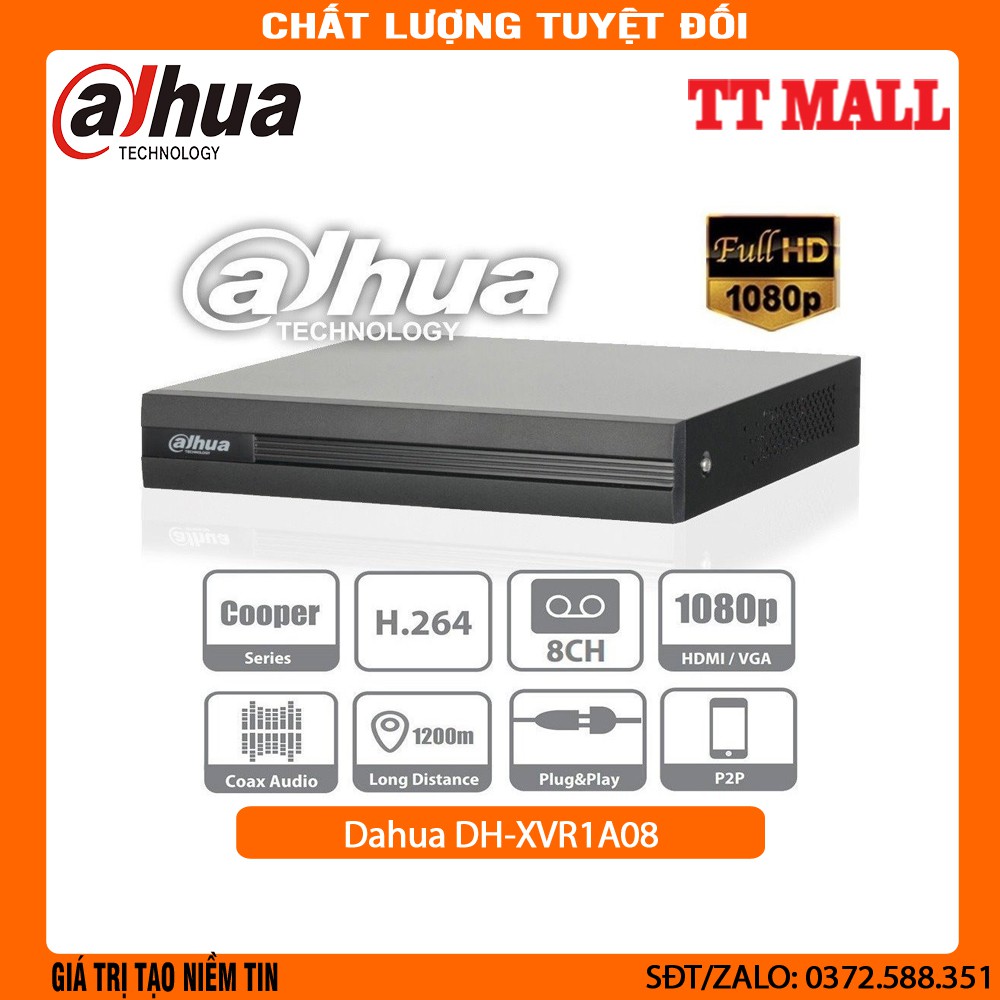 {Đầu ghi hình camera HDCVI 8 kênh Dahua DH-XVR1A08 - hàng chính hãng - bảo hành 12 tháng .