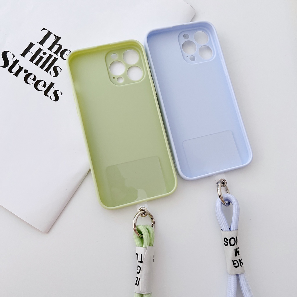 Ốp Điện Thoại Mềm Nhám Màu Kẹo Đơn Giản Có Dây Đeo Cho Samsung Galaxy J8 J6 Plus A6 + 2018 J7 J5 Pro 2017