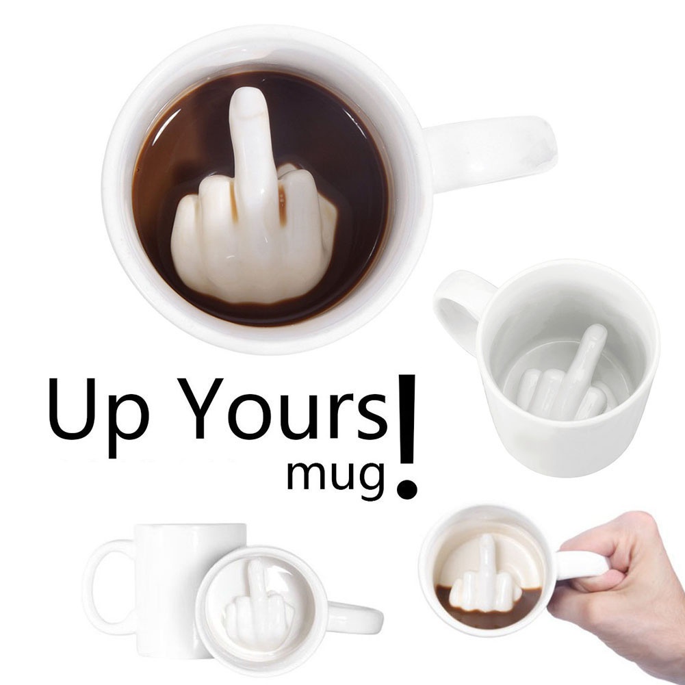 Cốc Sứ Uống Trà / Cà Phê / Nước Ép Hình Ngón Tay Giữa Độc Đáo Trang Trí Nhà Cửa / Văn Phòng