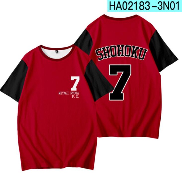Áo Thun Tay Ngắn In Hình Nhân Vật Anime Slam Dunk 3D Thời Trang