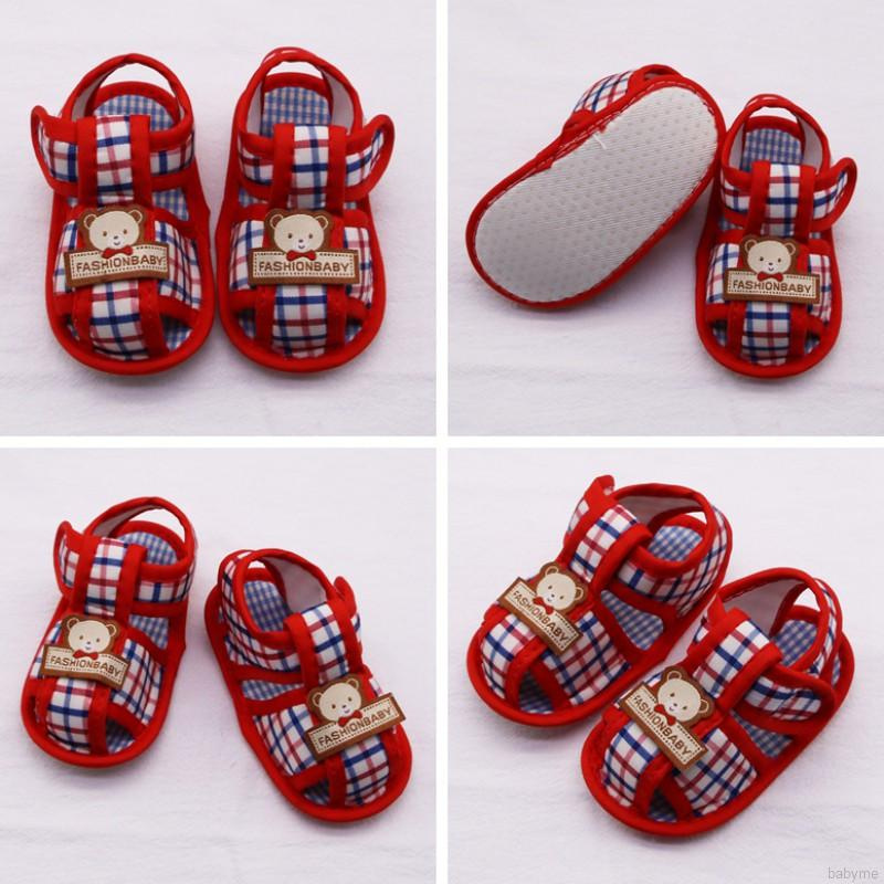 Xăng đan cotton đế mềm họa tiết gấu đáng yêu thời trang dành cho trẻ em đang tập đi