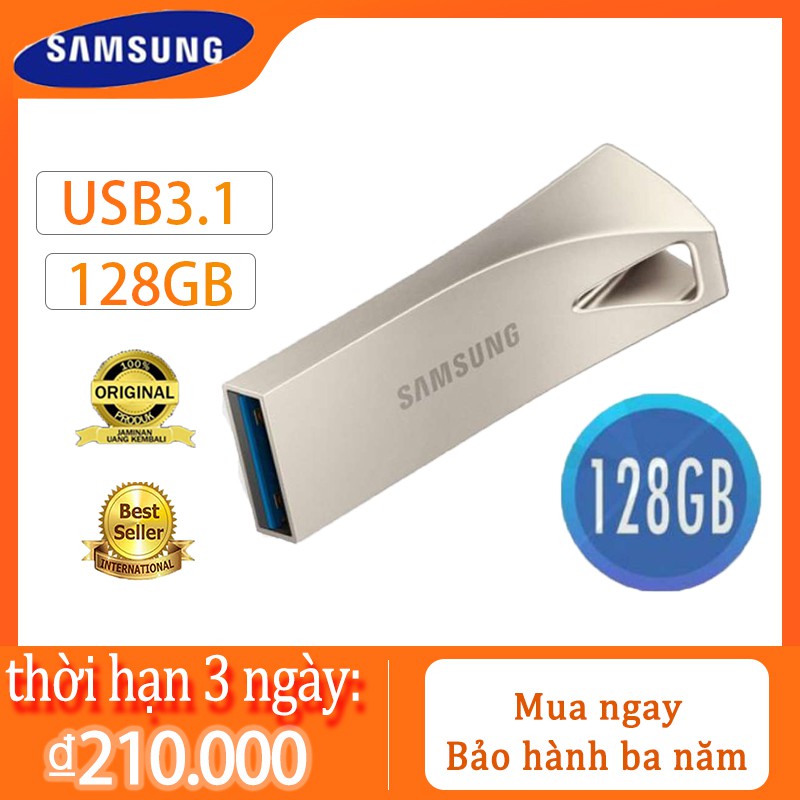 USB 3.1/3.0 Sansung Flash Drive Ultra Bar Plus 128GB 300Mb/s - Bạc