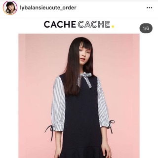 Váy đen tay kẻ +2% phí shopee