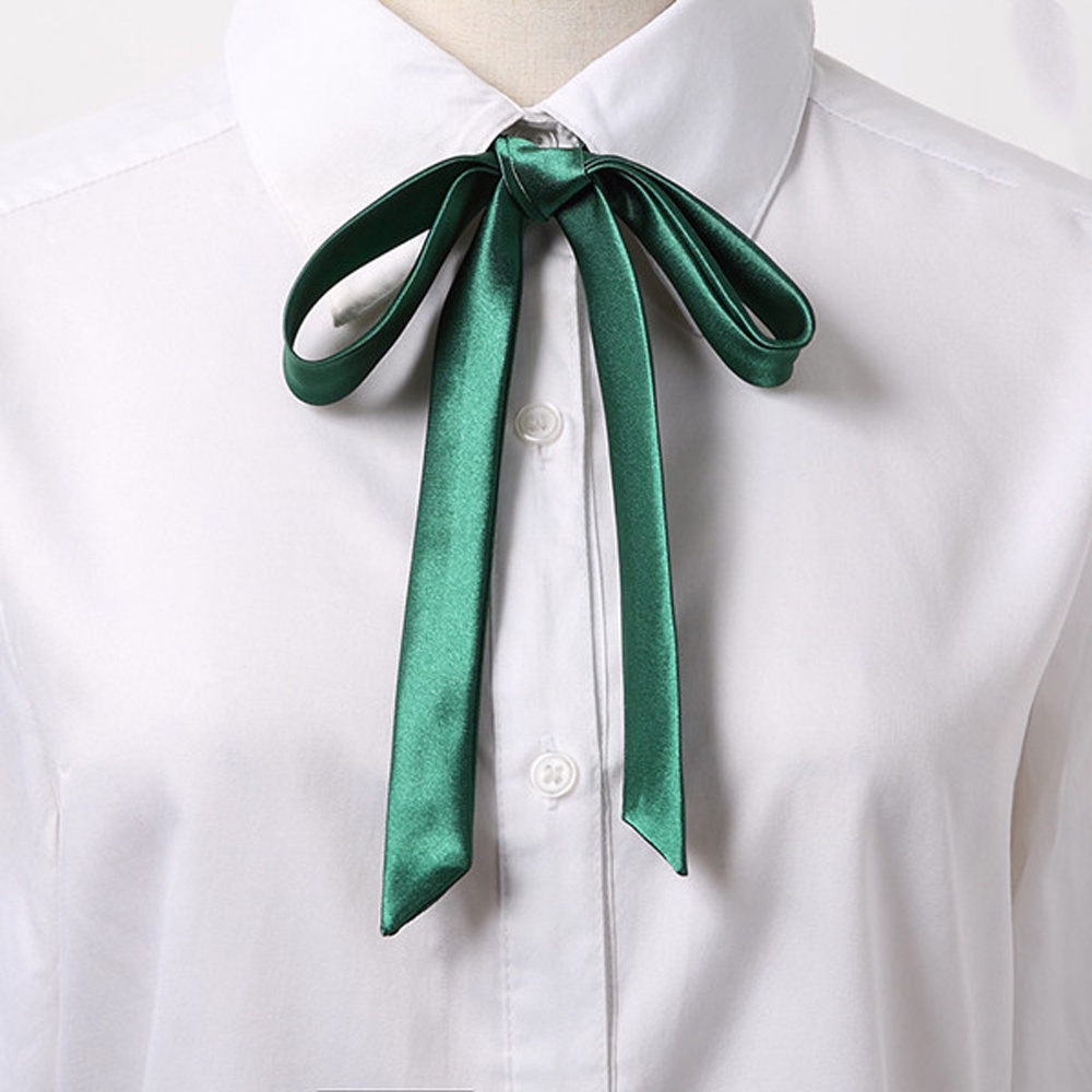 Cà vạt nơ tua rua vải satin phong cách cổ điển dành cho nữ
