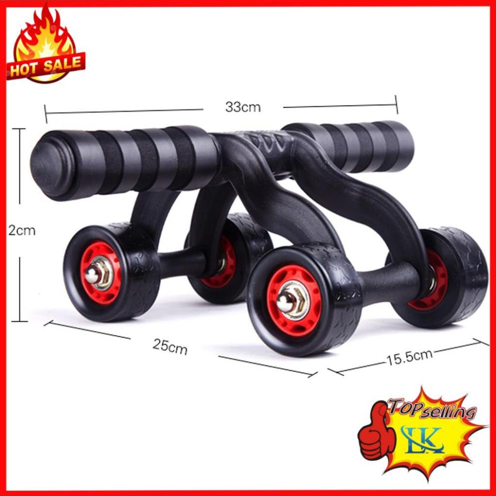 Con lăn tập bụng 4 bánh siêu chắc tặng kèm thảm