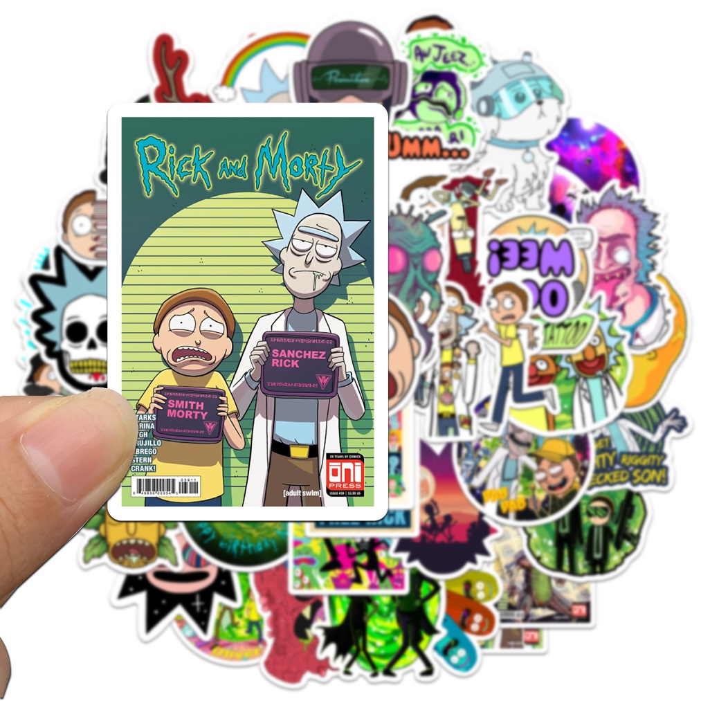 Bộ 10/50 Sticker Hoạt Hình Rick &amp; Morty Dán Trang Trí