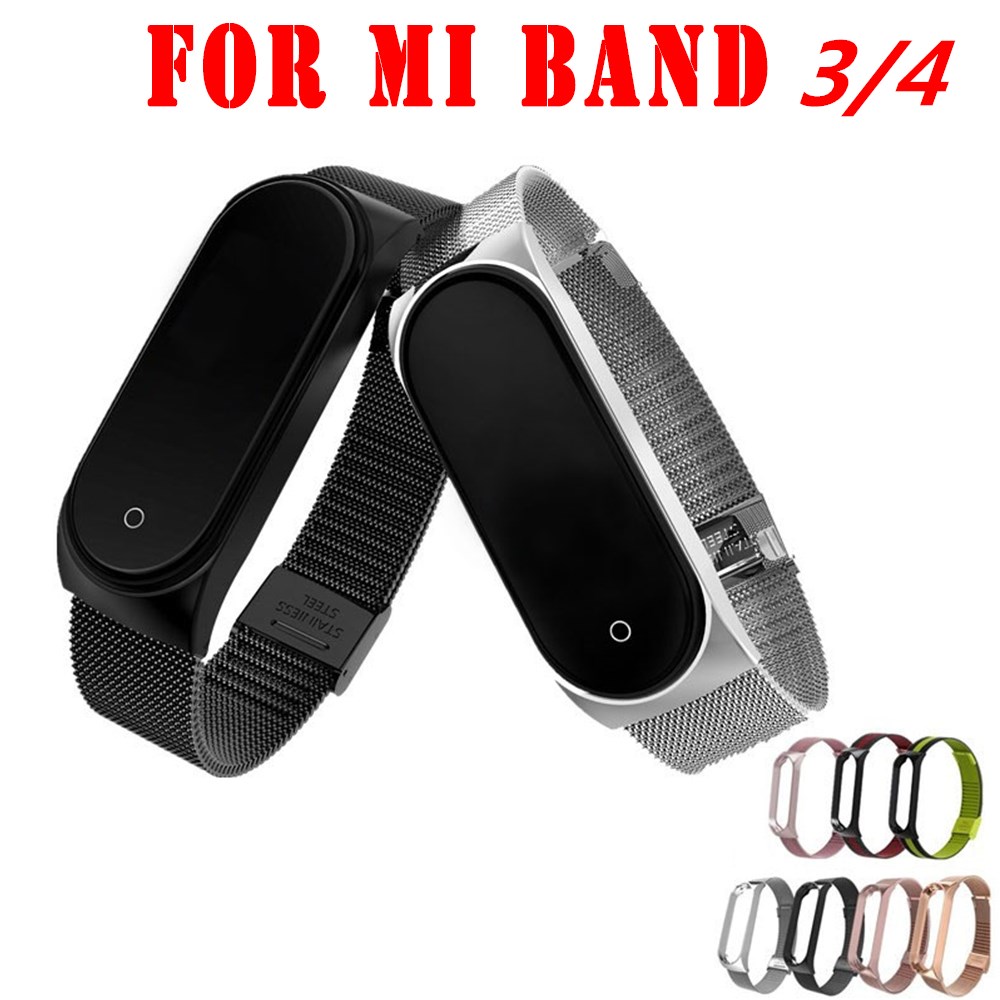 Dây Đeo Inox Milanese M3 M4 Cho Đồng Hồ Thông Minh Xiaomi Mi Band 3 4